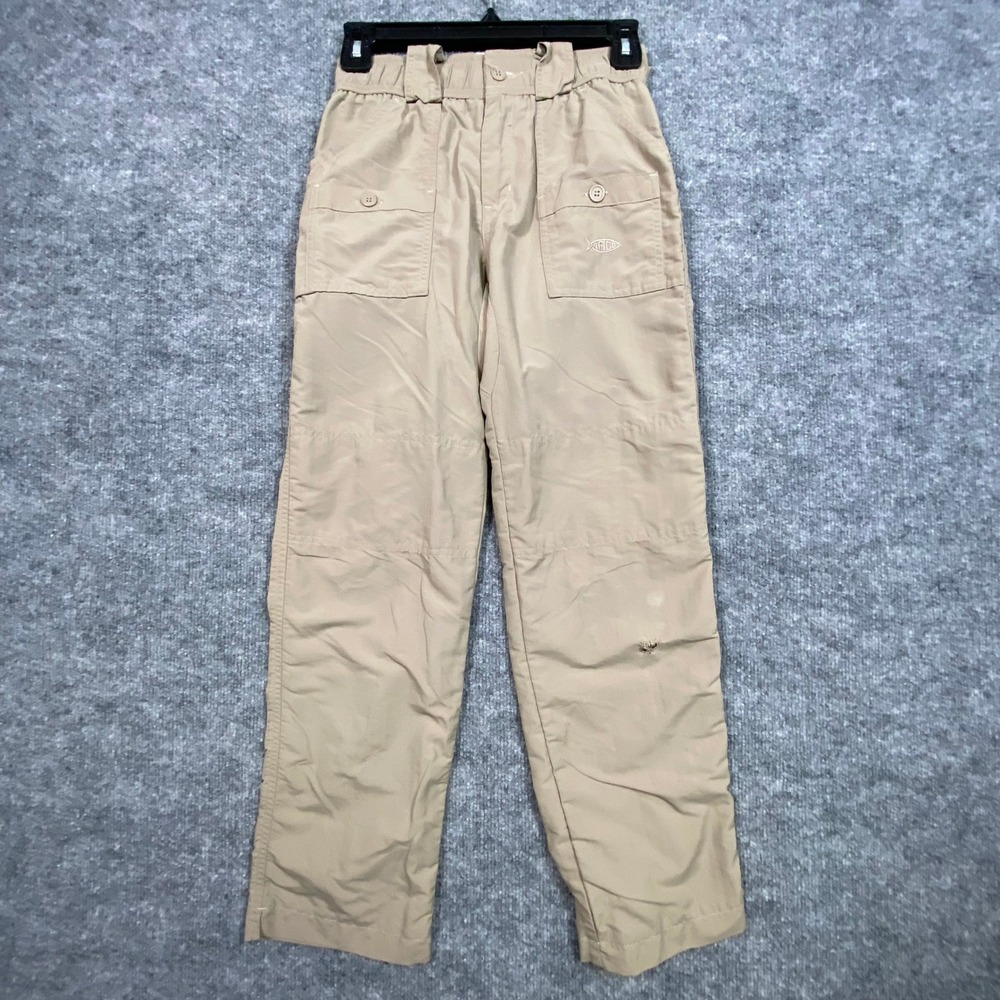 AFTCO Kids Tan Fishing Pants Size 26 10/12 Yrs Khaki Outdoor‎ Utility Cargo